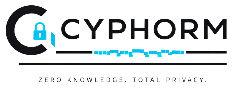 Cyphorm encrypted form builder — ciphertext-only storage visualization